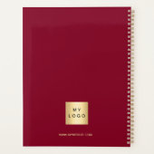 Burgundy Gold Monogram Initials Business 2026 Planer (Rückseite)