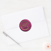 Burgundy & Gold Monogram Modern Wax Siegel Sticker (Umschlag)