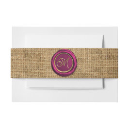 Burgundy & Gold Monogram Modern Wax Siegel Sticker Einladungsbanderole