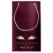 Burgundy Gold Name Glitzer Makeup Lashes Beauty Kleine Geschenktüte (Rückseite)