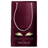 Burgundy Gold Name Glitzer Makeup Lashes Beauty Kleine Geschenktüte (Vorderseite)