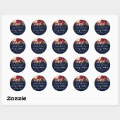 Burgundy Gold Navy Confetti Floral Wedding Sticker (Blatt)