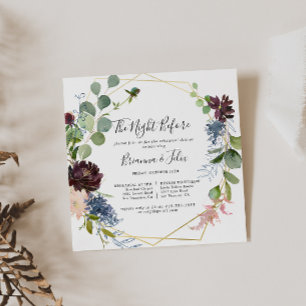 Burgundy Gold Night Before Probe Dinner Einladung