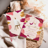 Burgundy Gold Paint und Sip Birthday Einladung