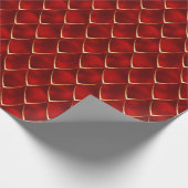 Burgundy Gold Pearl Mermaid Dragon Scales Pattern Geschenkpapier (Ecke)