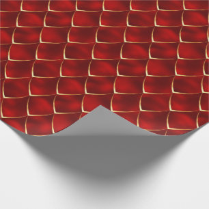 Burgundy Gold Pearl Mermaid Dragon Scales Pattern Geschenkpapier
