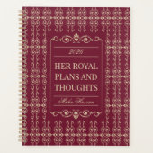 Burgundy & Gold Planner | Personalized Name & Year Planer (Vorderseite)