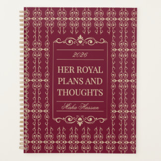 Burgundy & Gold Planner | Personalized Name & Year Planer