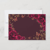 Burgundy Gold Quinceanera Reply RSVP Karte (Rückseite)