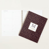 Burgundy Gold Raindrop Modern Trendy Monogram Planer (Anzeige)
