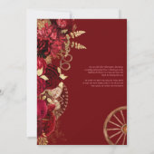 Burgundy Gold Rose Elegantes Ambiente Einladung (Rückseite)