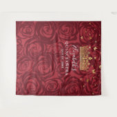 Burgundy Gold Rose Party Foto Hintergrund Tapestes Wandteppich (Vorderseite (Horizontal))