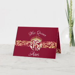 Burgundy Gold Rustic Quinceanera Celebration Einladung