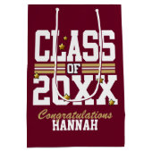 Burgundy|Gold Schließ Class Year Mittlere Geschenktüte (Rückseite)