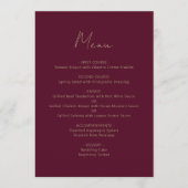 Burgundy Gold Script Wedding Menükarte (Vorderseite)