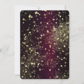Burgundy Gold Sparkling Lights Silvester Party Einladung (Rückseite)