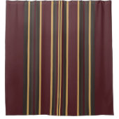Burgundy Gold Stripes Duschvorhang (Vorderseite)