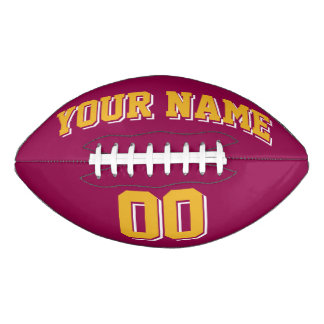 BURGUNDY GOLD UND WHITE Custom Football