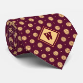 Burgundy Gold Volleyball Icon Necktie Krawatte (Gerollt)
