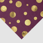 Burgundy Gold Watercolor Polka Dots Seidenpapier (Ausschnitt)
