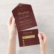 Burgundy Gold Wedding Elegante Kalligraphie Vintag