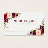Burgundy Gold Wedding Music Song Request Card GB (Vorderseite)