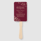 Burgundy Gold Wedding Program Fan Fächer (Vorderseite)
