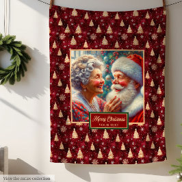 Burgundy Gold Weihnachtsblanket Klassischer Weihna Fleecedecke