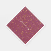 Burgundy Gold White Confetti Dots Serviette (Ecke)