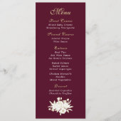 Burgundy Gold White Script Elegant Floral Programm (Vorderseite)