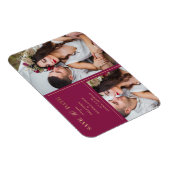 Burgundy Golden 2 Minimalist Wedding Date Magnet (Rechte Seite)