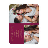 Burgundy Golden 2 Minimalist Wedding Date Magnet (Vertikal)