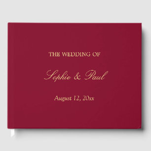 Burgundy Golden Beige Wedding Gästebuch