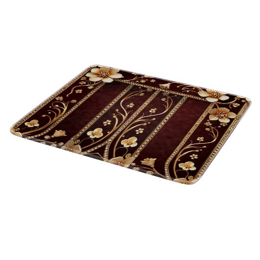 Burgundy Golden Blume Cutting Board Schneidebrett (Ecke)