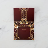 Burgundy Golden Blume Danke-Card Dankeskarte (Innenseite)