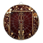 Burgundy Golden Blume Dartboard Dartscheibe (vorne)