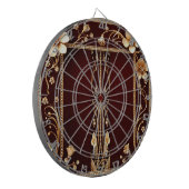 Burgundy Golden Blume Dartboard Dartscheibe (Vorderseite Links)