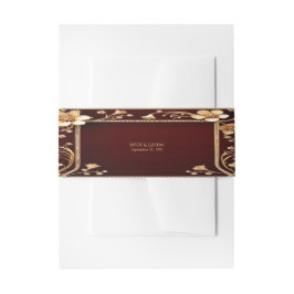 Burgundy Golden Blume Einladungsbanderole