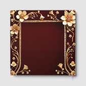 Burgundy Golden Blume Gästebuch (Rückseite)