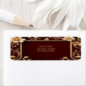 Burgundy Golden Blume geben das Adressetikett zurü (Insitu)