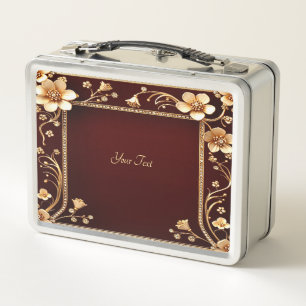 Burgundy Golden Blume Lunchbox