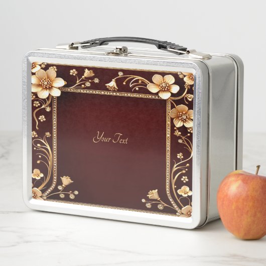 Burgundy Golden Blume Lunchbox (Beispiel)