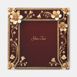 Burgundy Golden Blume Magnet