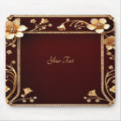 Burgundy Golden Blume Mousepad (Vorne)