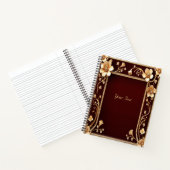 Burgundy Golden Blume Notebook Notizblock (Innenseite)