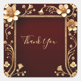 Burgundy Golden Blume Sticker