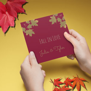 Burgundy Golden Maple Blätter - Rückgang der Liebe Einladung