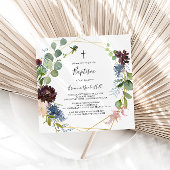 Burgundy Goldene geometrische Taufe Einladung