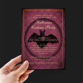 Burgundy Gothic Bat Halloween Party Folieneinladung