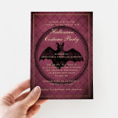 Burgundy Gothic Bat Halloween Party Folieneinladung